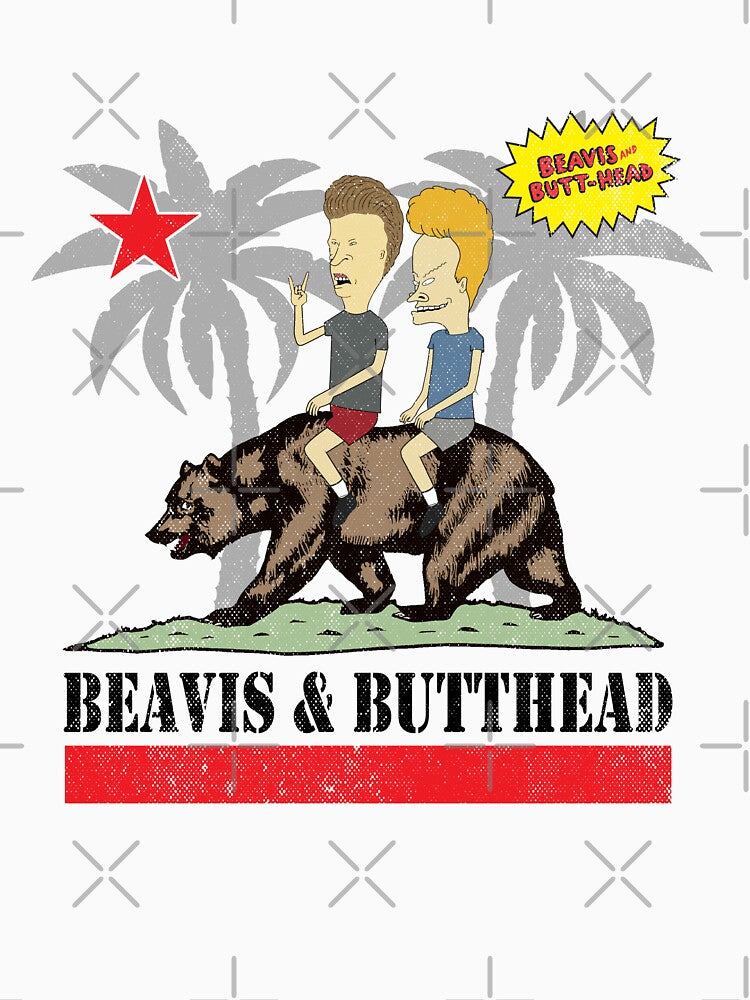 Béavís And Bútthead California Flag  Unisex, Béavis & Bútthead California Bear Ridin’ Short Sleeve by hupperkes