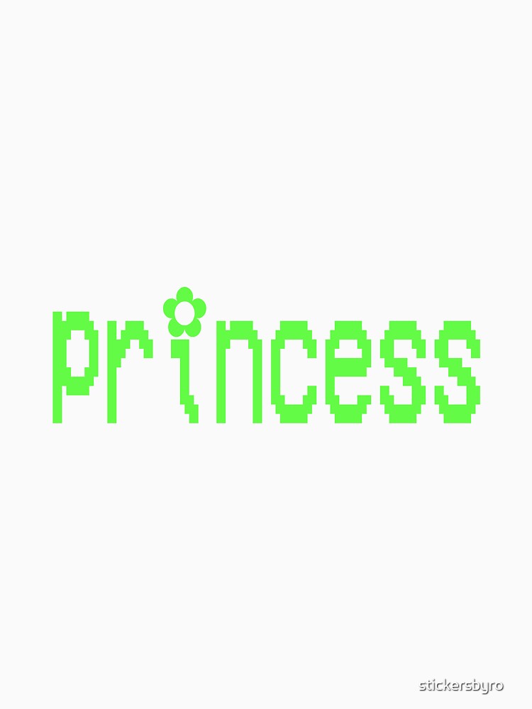 y2k neon video game "princess" text by stickersbyro ☆