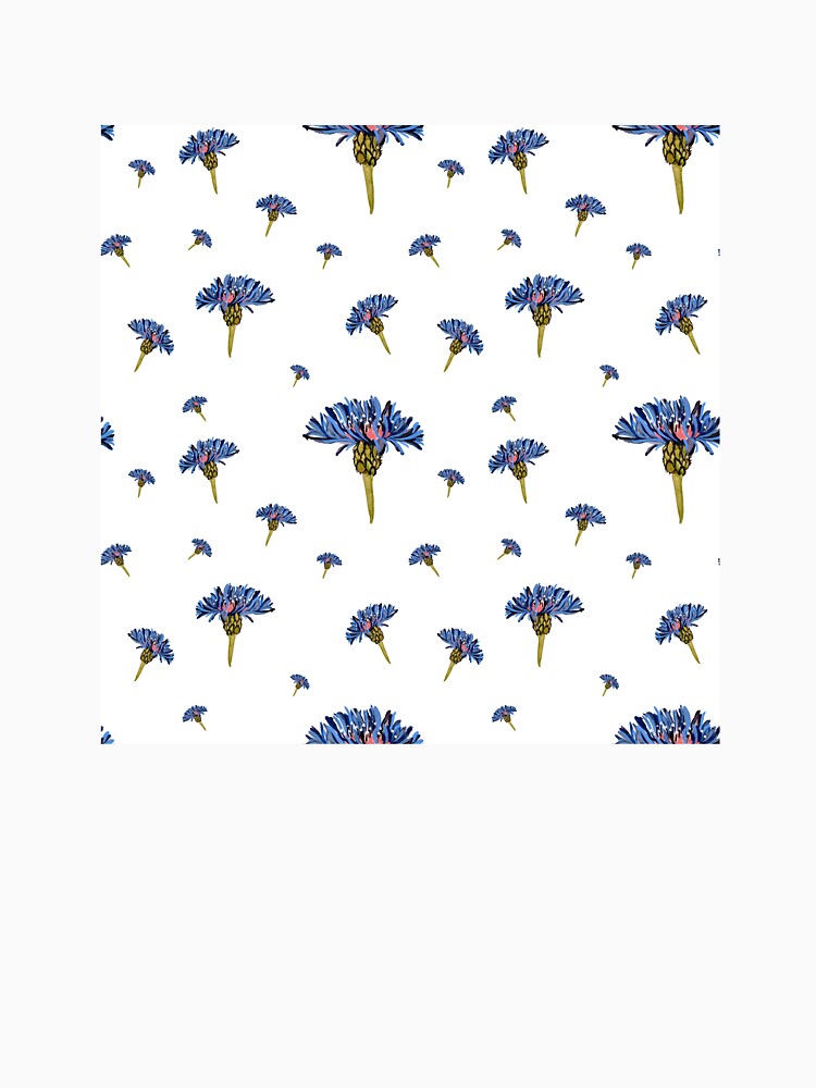 Flower blue violet pattern hand drawn watercolor by Yana Mustafina | Boho Soulful Designs