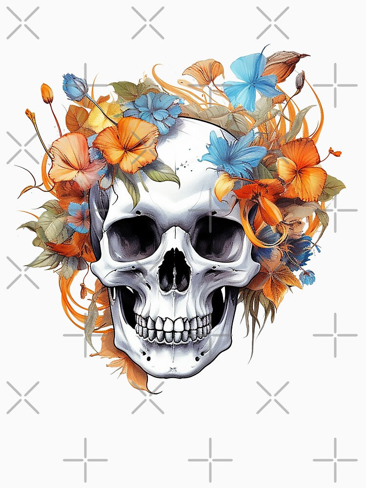 Skull and Wild Flowers #2 by CoutureCrypt