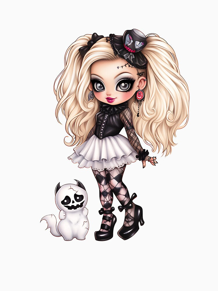 Halloween Cute Little Girl Sublimation Graphic by Eiwaprints
