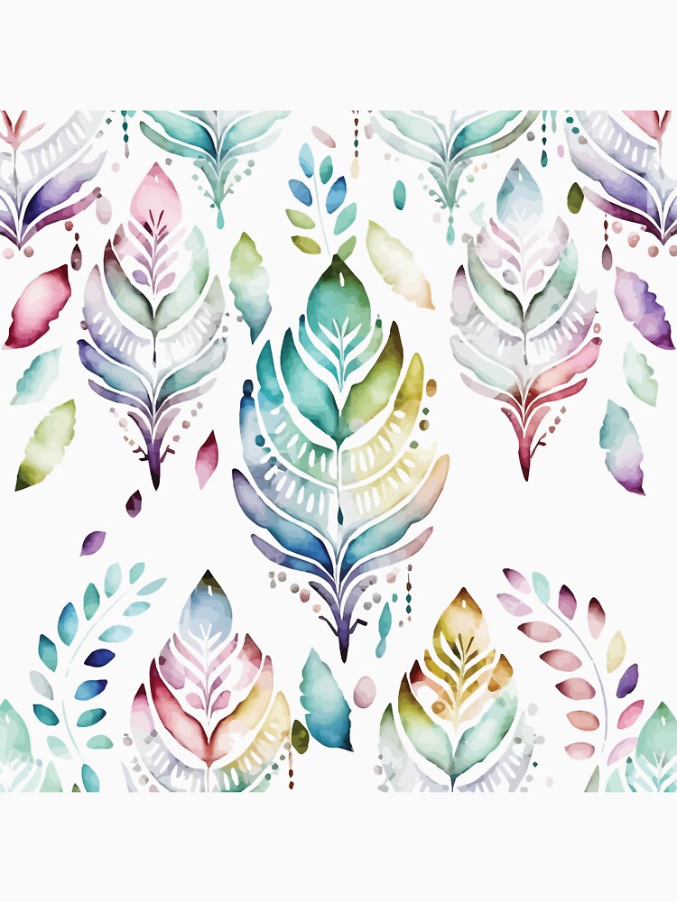 A Delicate Feather Pastel Watercolor Print - Boho Chic Patterns by GVRDesign