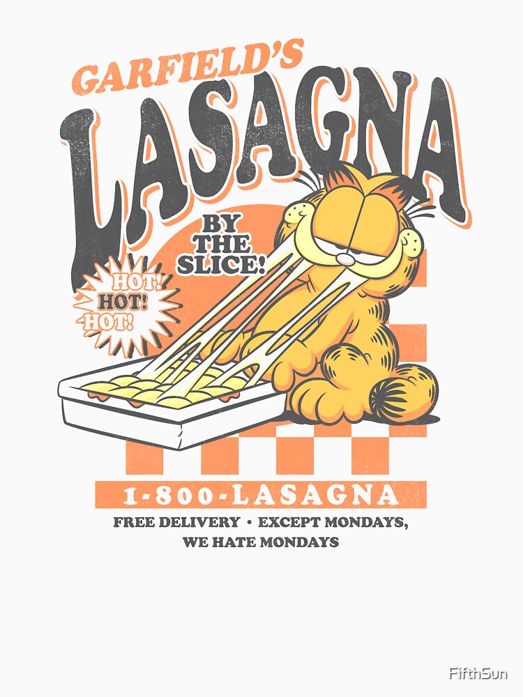 Garfield Vintage By The Slice Garfield's Lasagna Poster by FifthSun