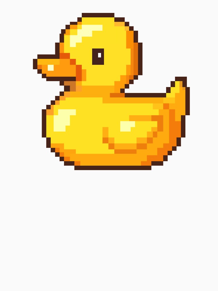 Cute Yellow Duck Pixel Art – Kawaii Retro 8-Bit Duck Illustration by Rizal Adittya