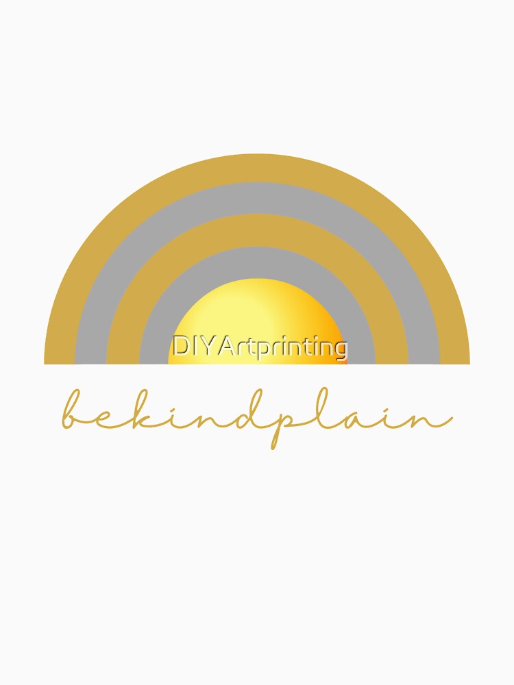 Be kind plain Rainbow Gold,  Rainbow, Be kind plain by DIYArtprinting