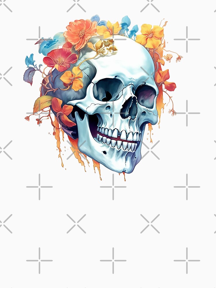 Dripping Skull and Wild Flowers #2 by CoutureCrypt
