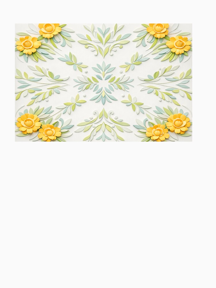 Elegant Spring Floral Pattern – Yellow Flowers & Soft Botanical Leaves by Colorshow-relax