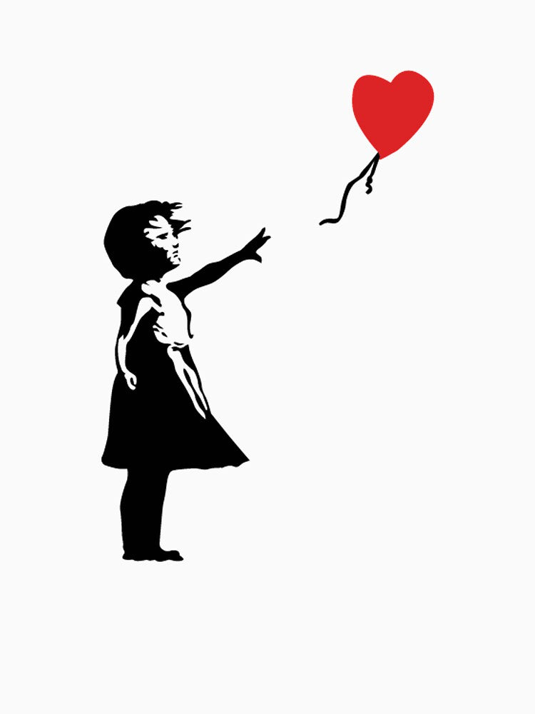 Banksy Girl with the Red balloon - graffiti art by MindChirp