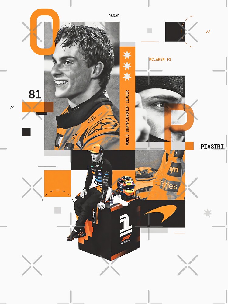 Oscar Piastri McLaren F1 Formula 1 Fan Art Collage Design by Novaque