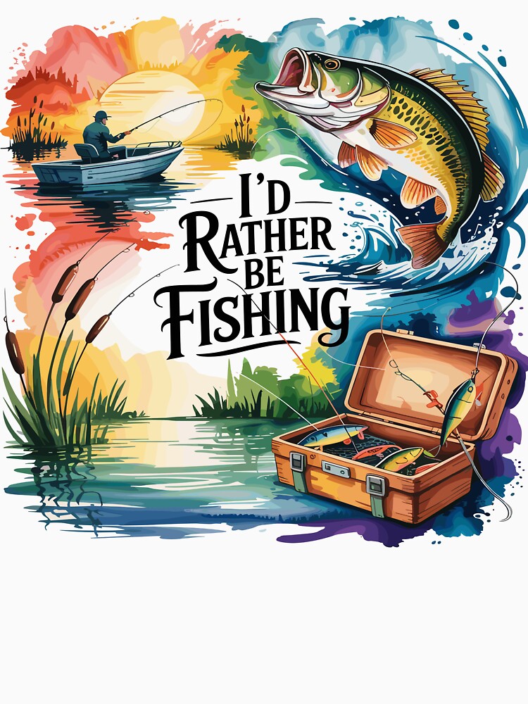 Brushstroke Fishing T-shirt by Winther-Art