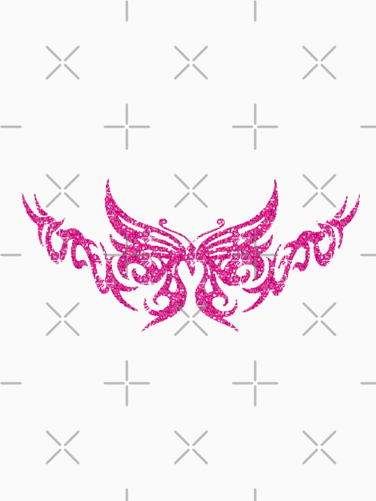 Y2K 2000s Hot Pink Emo Tramp Stamp Inspo Stickers Shirt Hoodie Mask by AlexisValeska