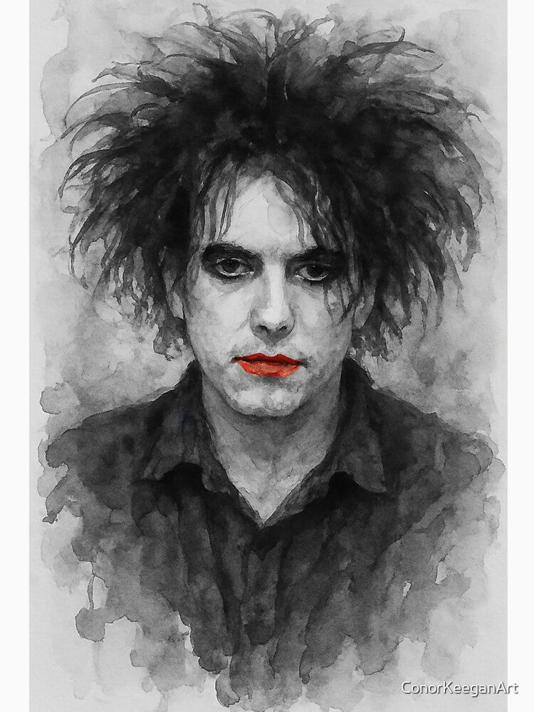 Robert Smith The Cure Watercolour Portrait – Gothic Music Art Print by ConorKeeganArt