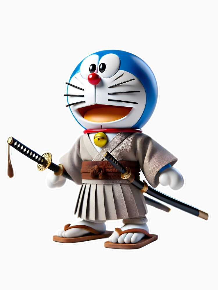 3D Doraemon Samurai Avatar Printable Digital Clipart | Sublimation by mystic-brushes