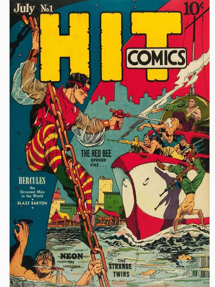 The Red Bee Stings Vintage Comic Book Art by IceCreamKisses