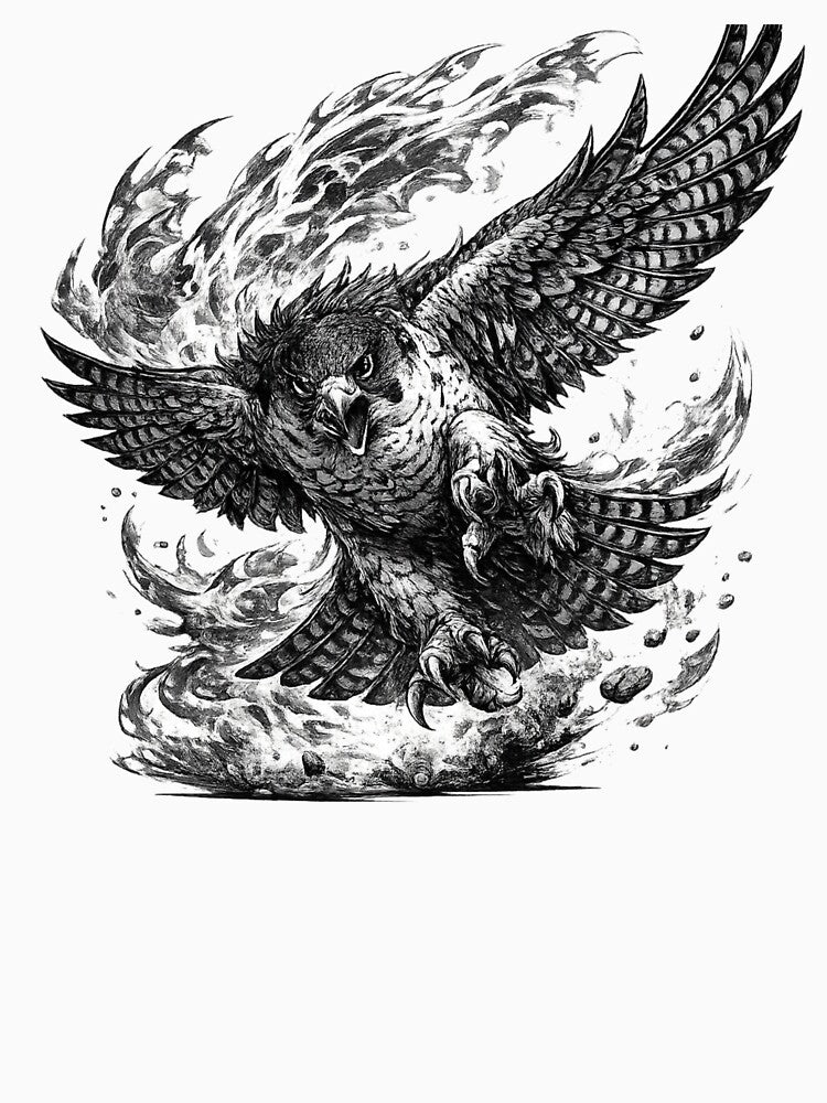 Peregrine Falcon Tribal Line Art by acsai