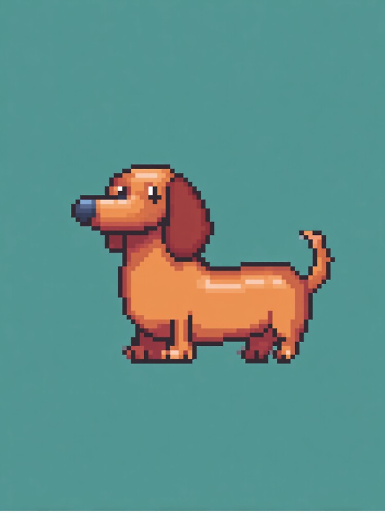 Aesthetic Pixel Sausage Dog  Minimalist Cozy Dachshund Design by Pixel8Prints