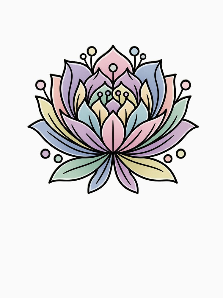Pastel Lotus Mandala Floral Design by Krystal-design