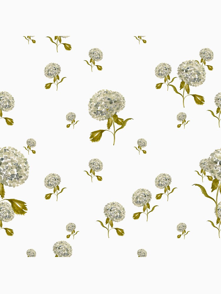 Hydrangea flower cute ornate pattern a watercolor by Yana Mustafina | Boho Soulful Designs