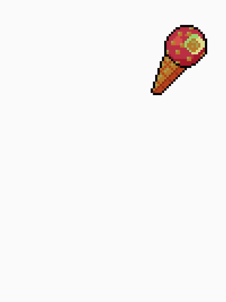 Pixel Strawberry drumstick Ice Cream - pixel food art by LittleFoodShop