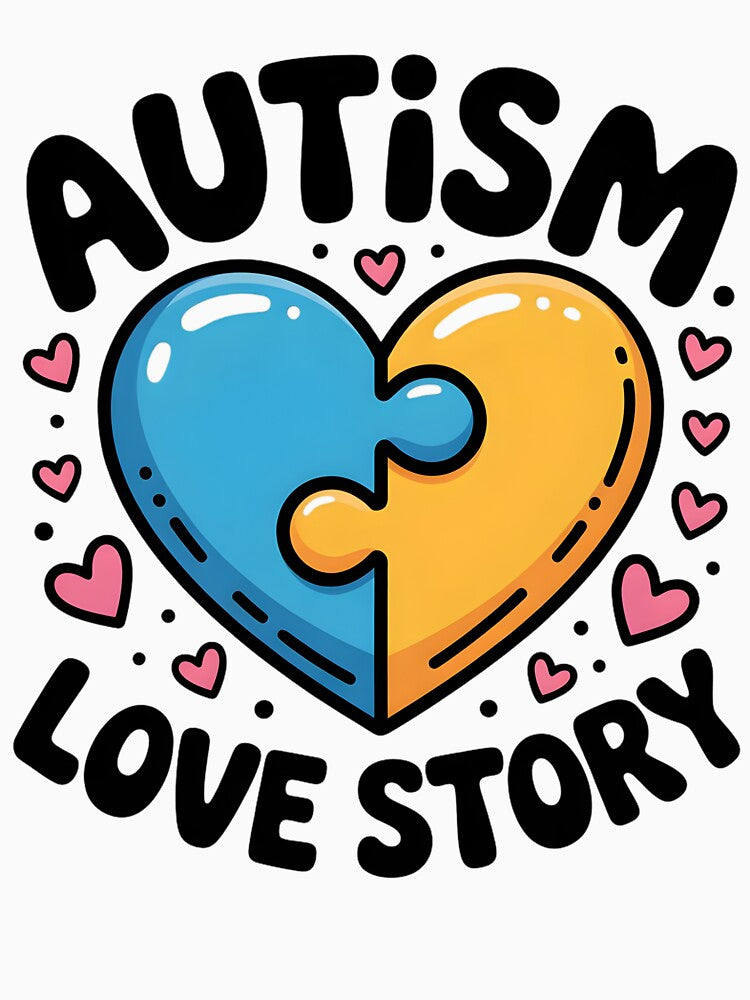 Autism Love Story, Puzzle Heart Awareness, I Love Someone With Autism, Couple Neurodiversity by NewaveBoutique