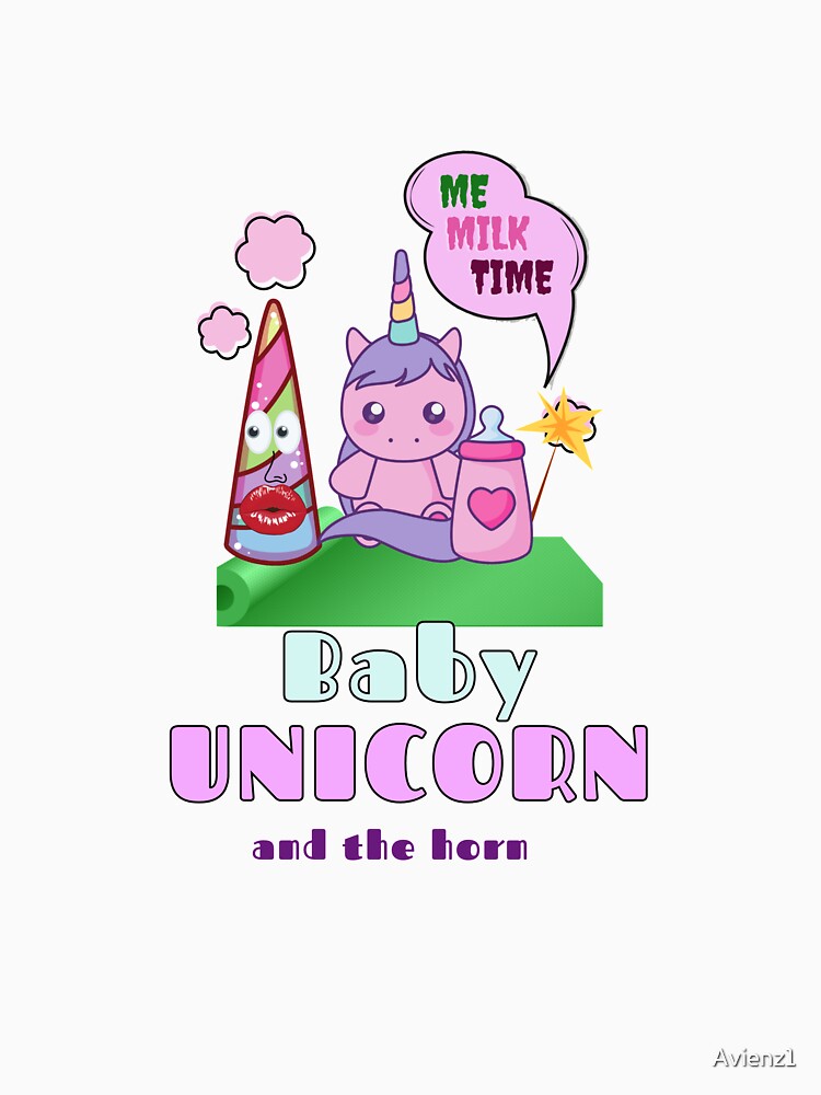 Baby Unicorn And The Horn Me Milk Time by Avienz1