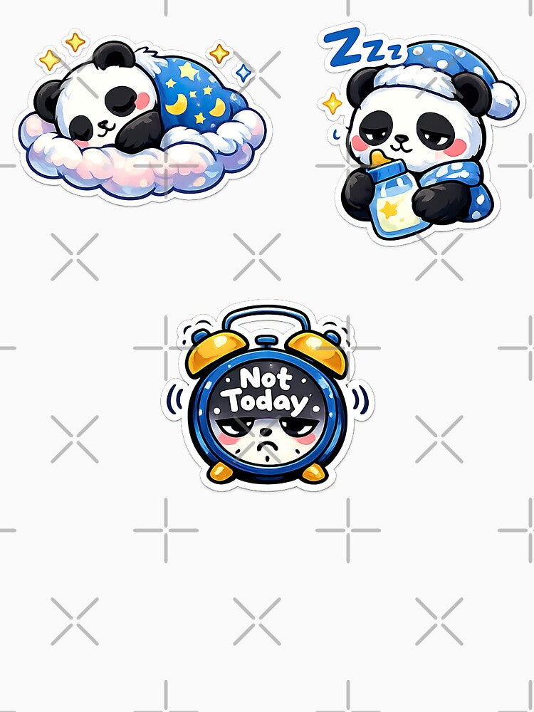 Cute Kawaii Panda Set, Cute Kawaii Sleeping Panda by graphic-genie