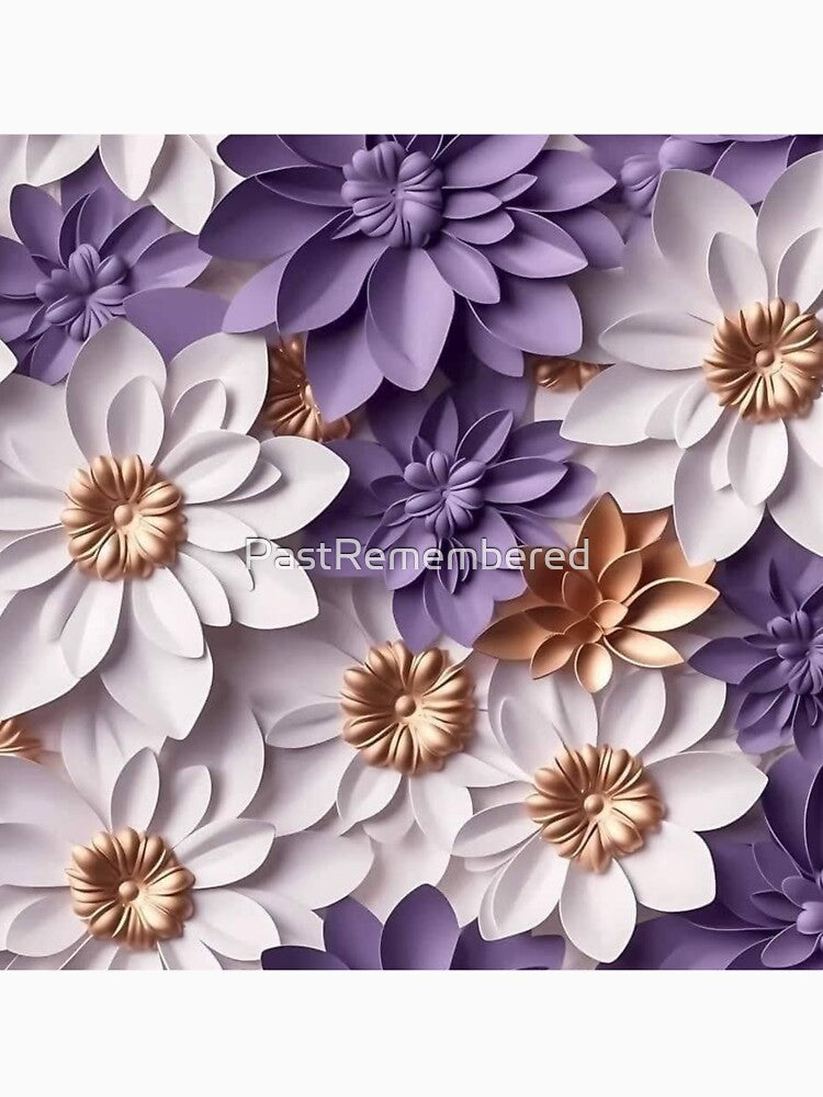3D Purple Flower Graphic Apparel & Home Decor – Vibrant Floral Design for Clothing, Accessories & Home by Compass and a Camera