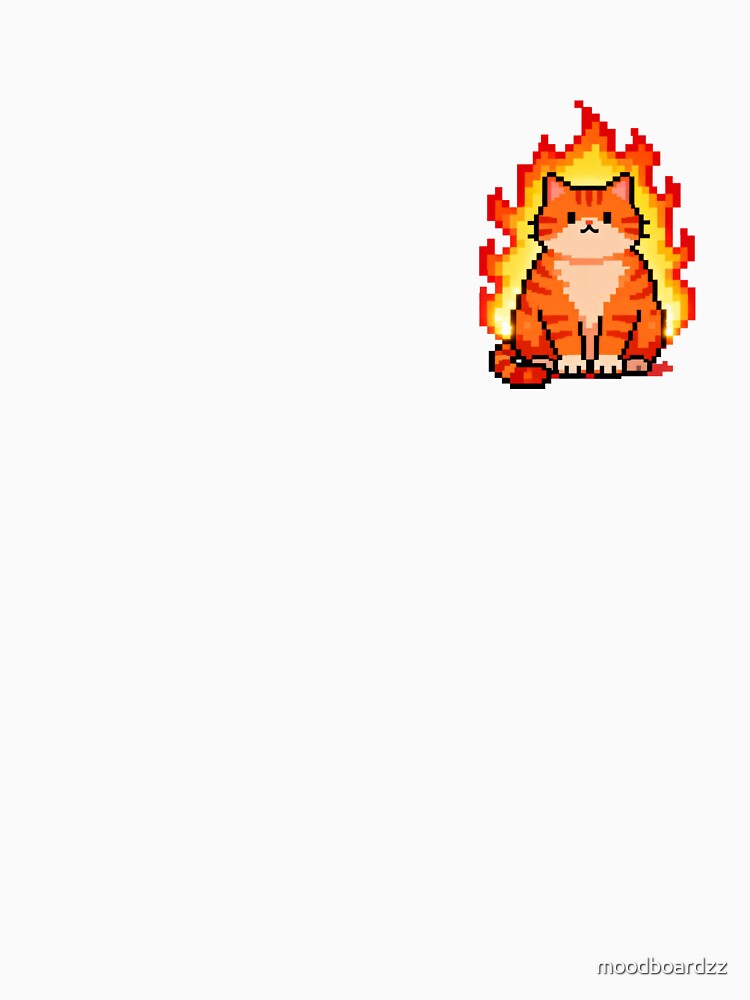 Burning Cat Pixel Art by moodboardzz