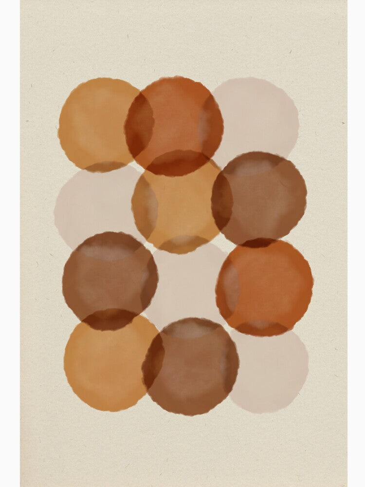 Modern art Circles beige and Brown by Anisha  Vaz