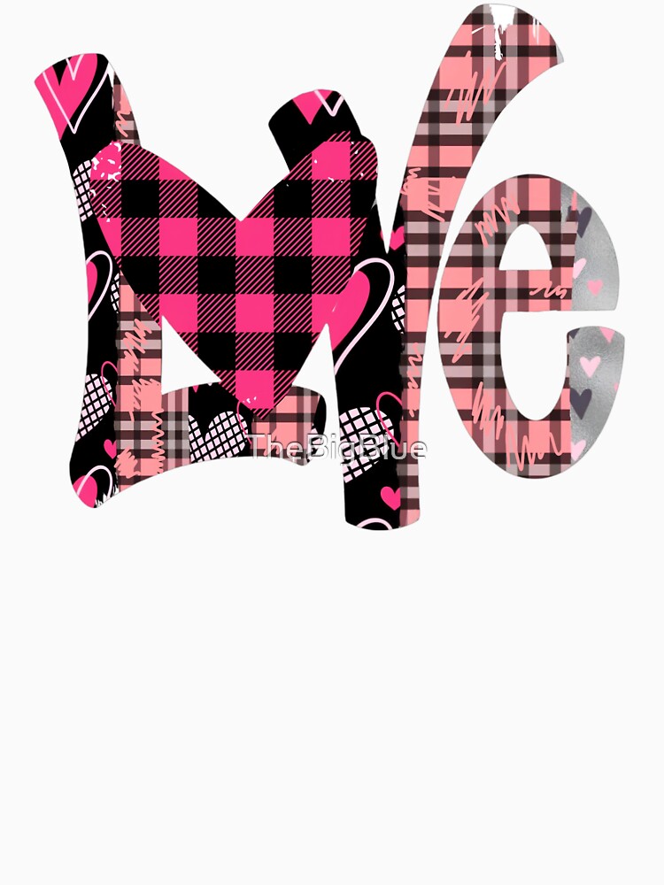 Love sublimation, pink plaid by TheBigBlue