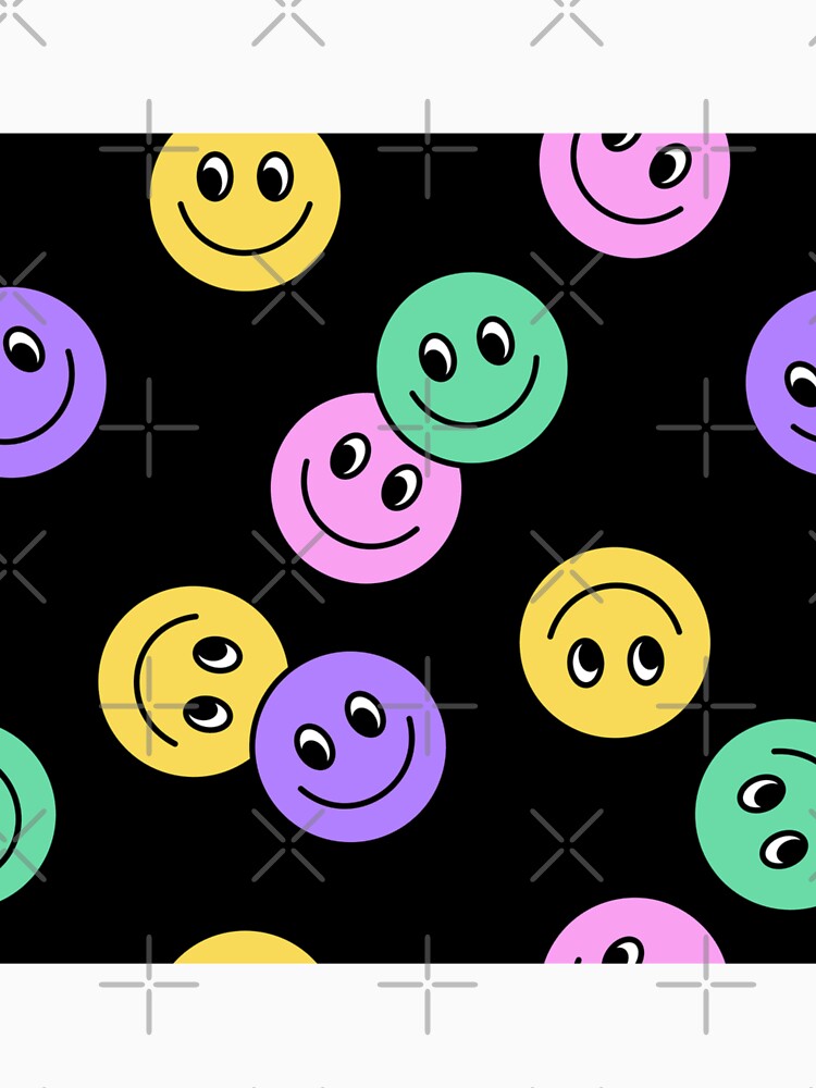 Seamless pattern of Colorful Happy face icon. Smiling Emoticon texture. Smile background. Smile Face icon all over print. Happy Faces for Men's & Women's Fashion by TeeFashionShop