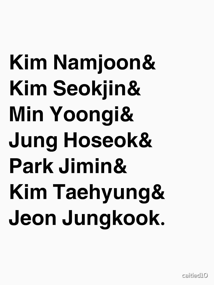 BTS Name List by caitied10