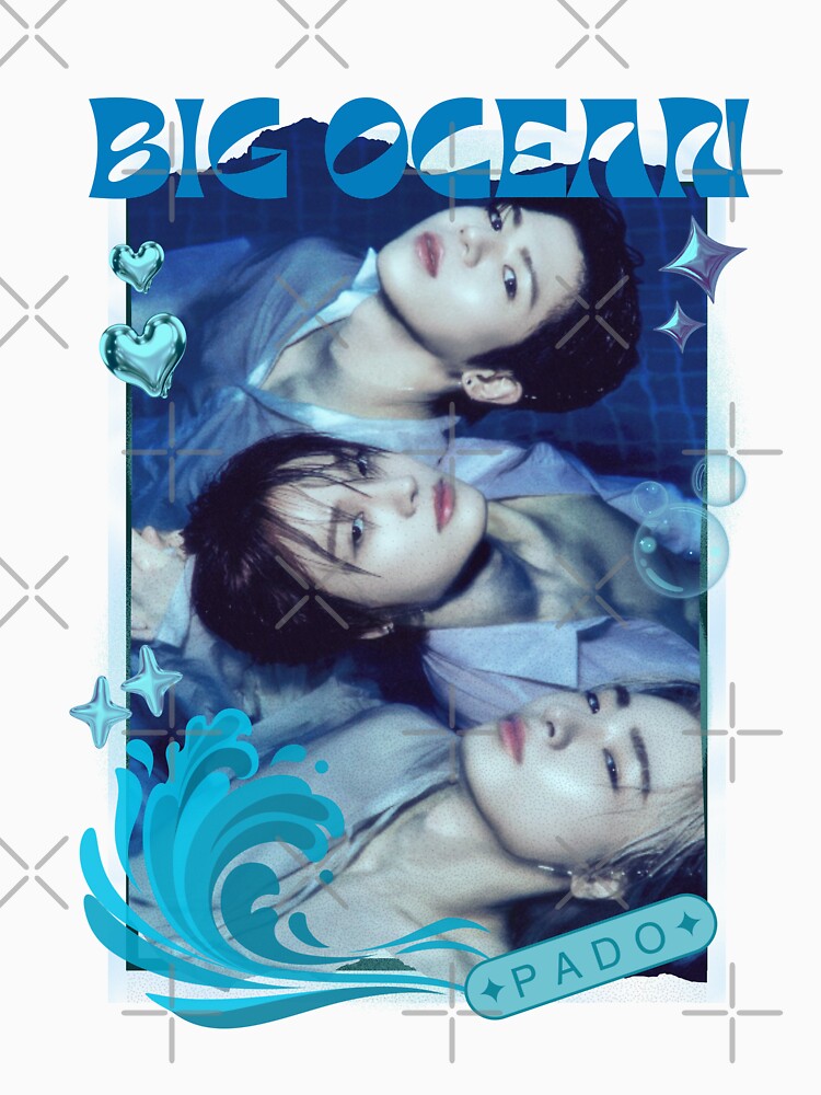 Big Ocean Blue Kpop Group Retro Collage Design by HELL0WBELLO