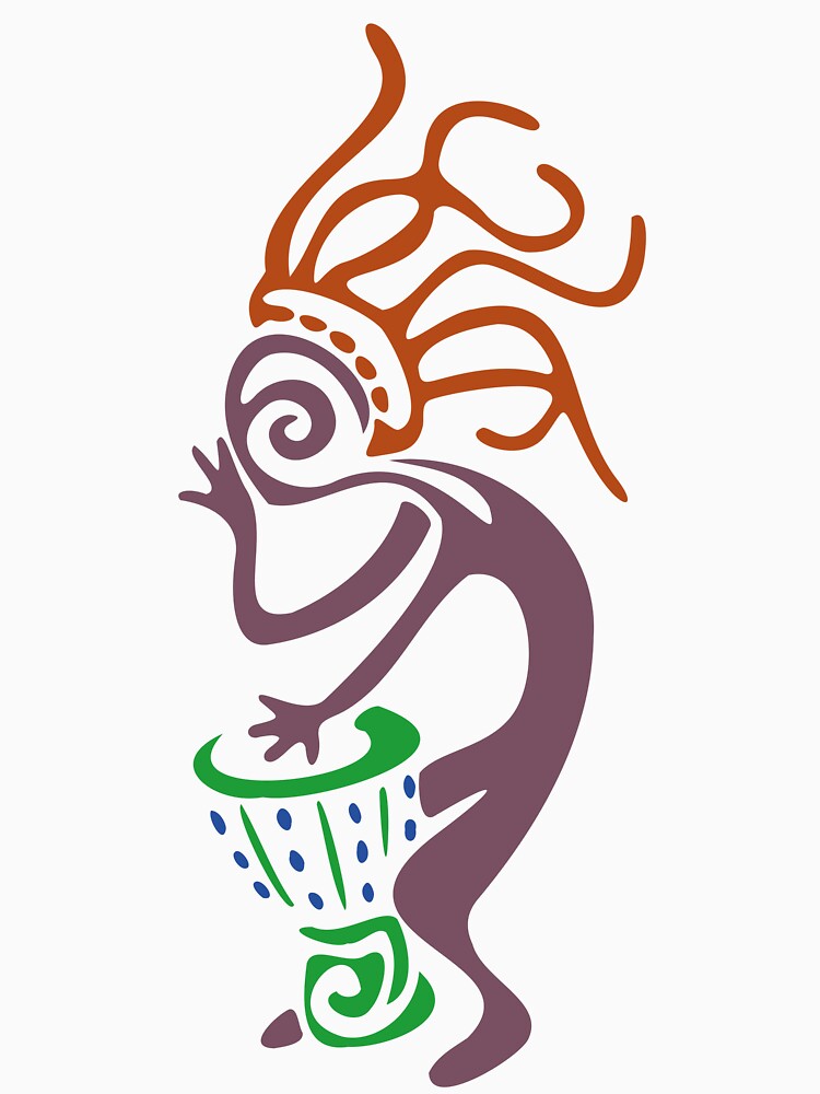 Tribal Rhythm Spirit: Stylized Kokopelli Drummer by Keltoi-art