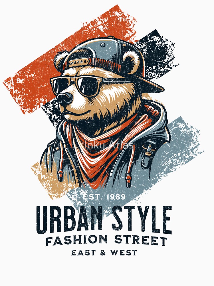 Urban Style Bear - Retro Streetwear Fashion by Inky Atlas