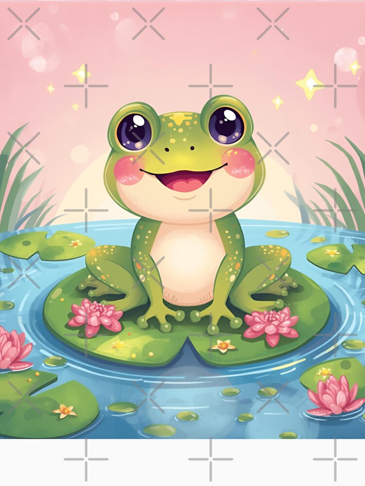 Funny frog on a lily pad by SimonsDesignArt