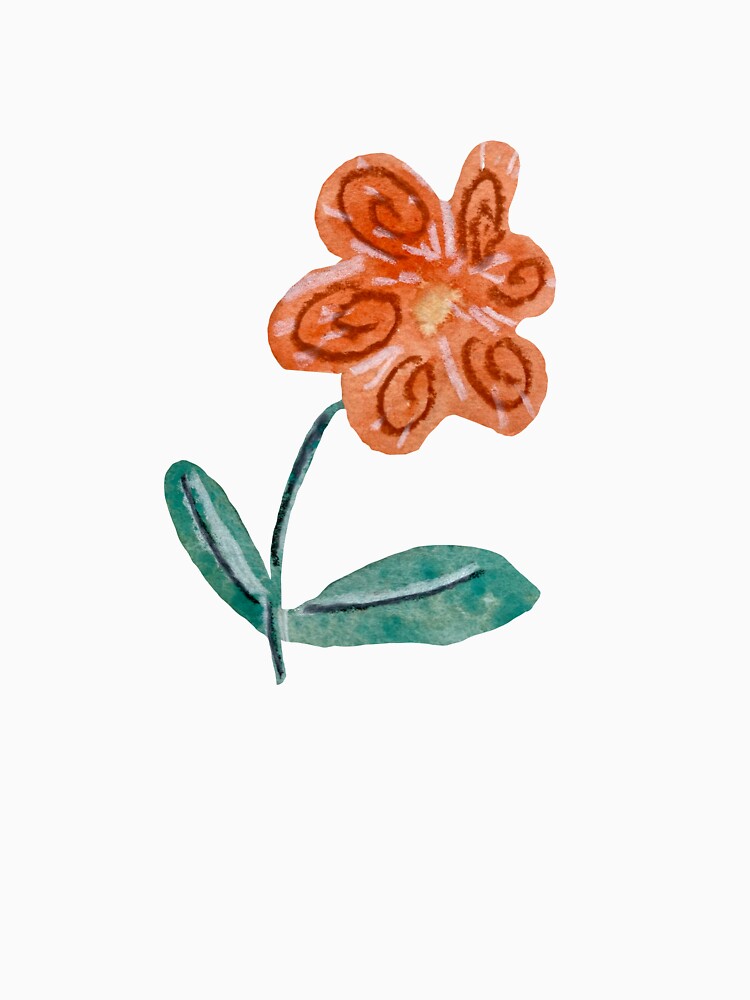 Flower red blue textured a watercolor sketch by Yana Mustafina | Boho Soulful Designs