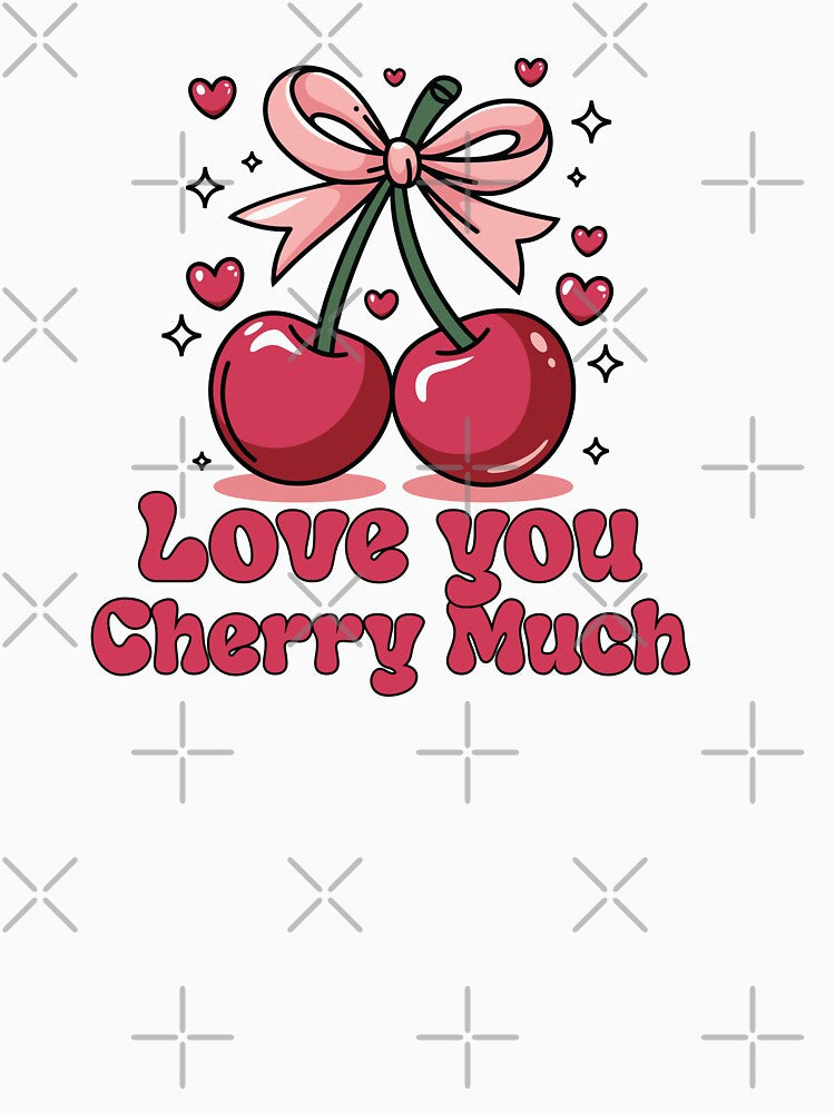 Sweet Love & Pop Art Cherries: Retro Bow & Hearts Design by Polarisofficial