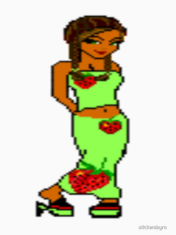 dollz mania pixelated doll 2000s brunnete pretty girl by stickersbyro ☆