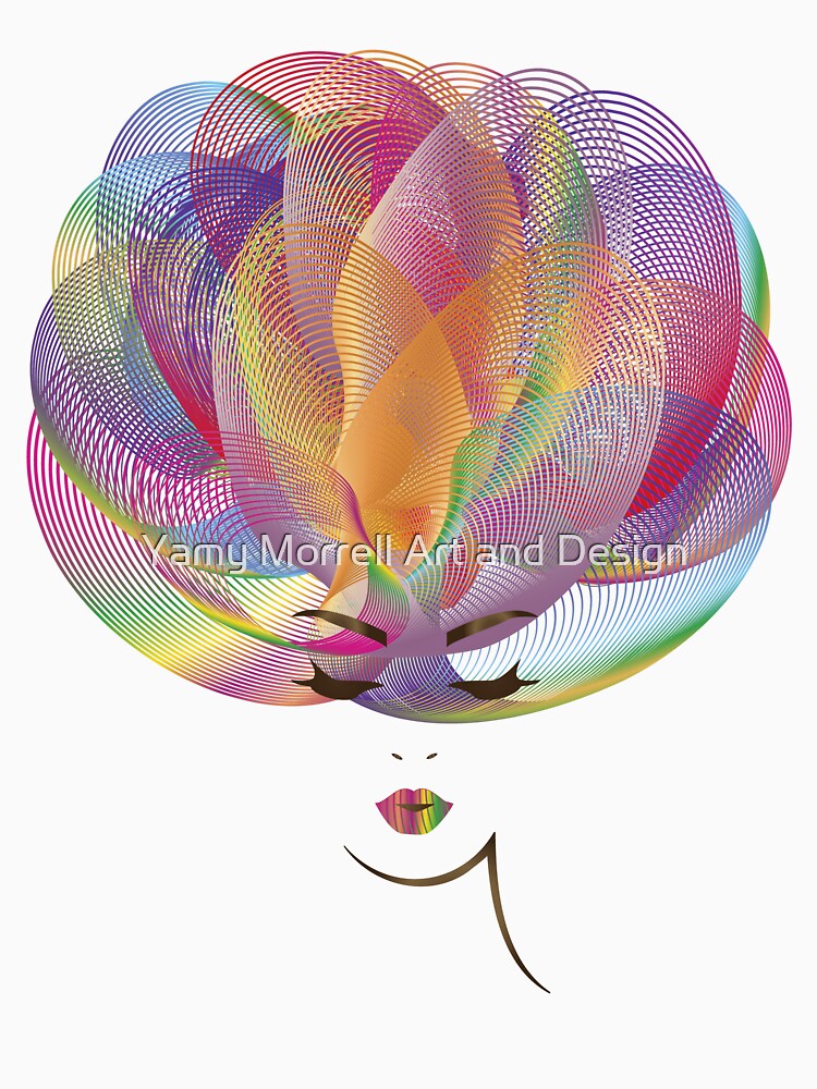 Colorful afro girl-1 by Yamy Morrell Art and Design