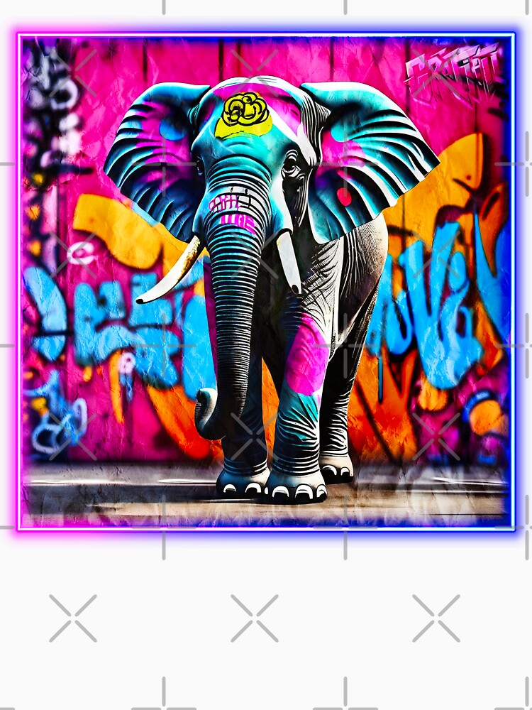 Graffiti style elephant by Drone-tees
