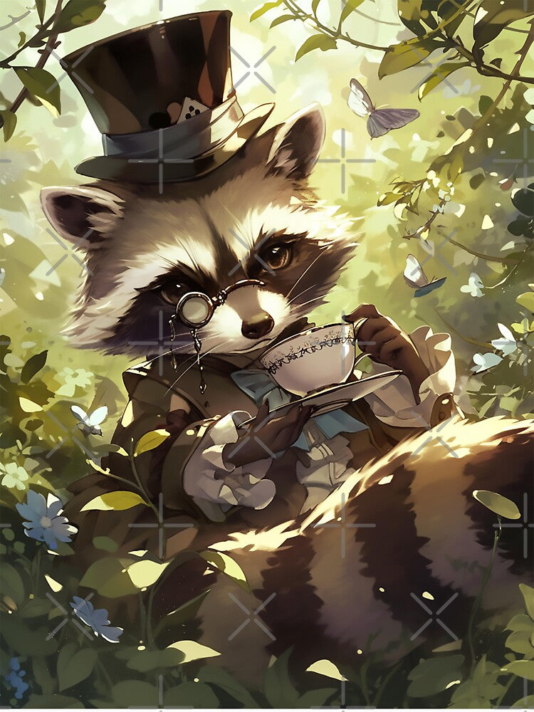 Sir Raccoon's Afternoon Tea by MadeByHaresShop