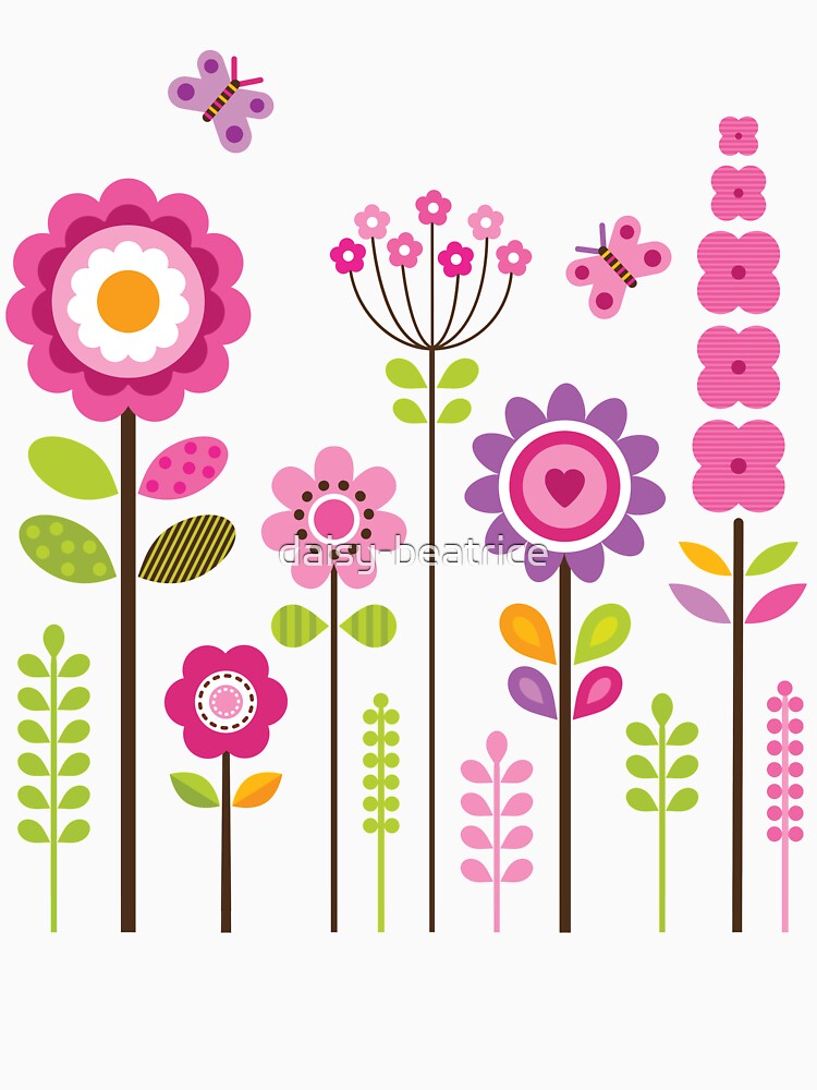 Mod Garden - Pink and Purple by Daisy Beatrice