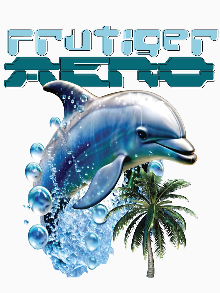 Frutiger Aero with Dolphin and Palm Tree by bearslover
