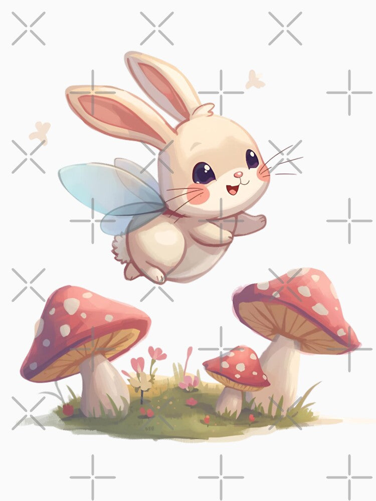 Fairy rabbit with wings flies through the fairytale forest by SimonsDesignArt