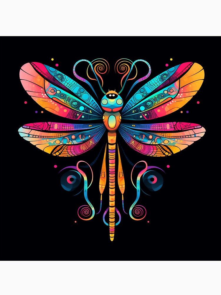 Dragonfly Neon Pop Art 1 by AstroRisq