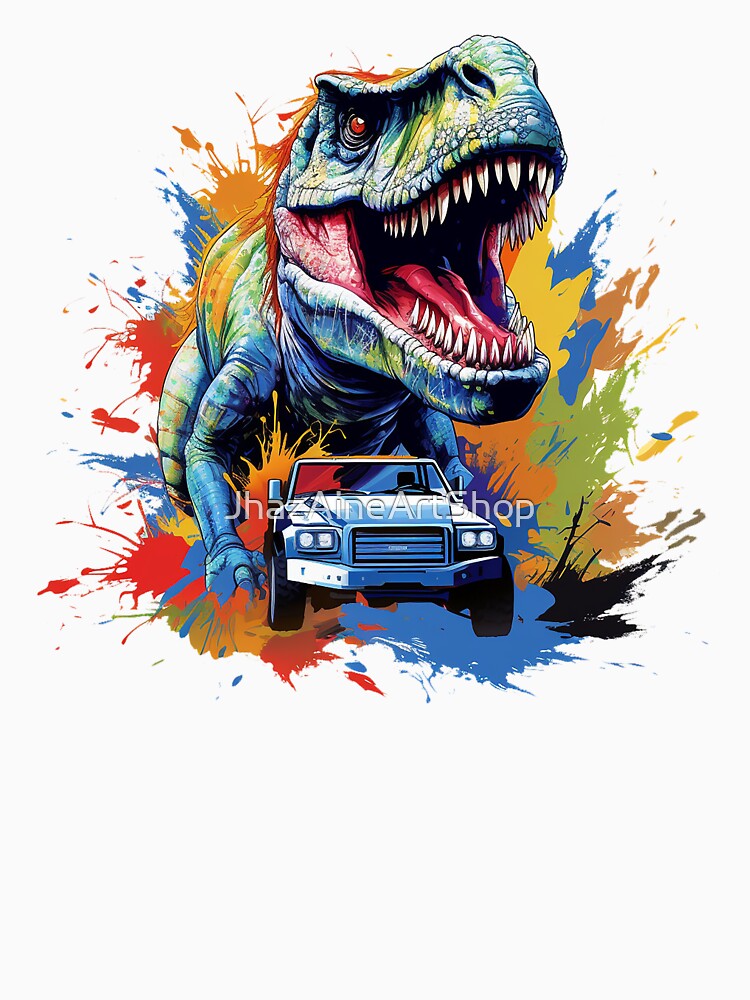 Transparent Dinosaur Ride a Car | PNG Sublimation. by JhazAineArtShop