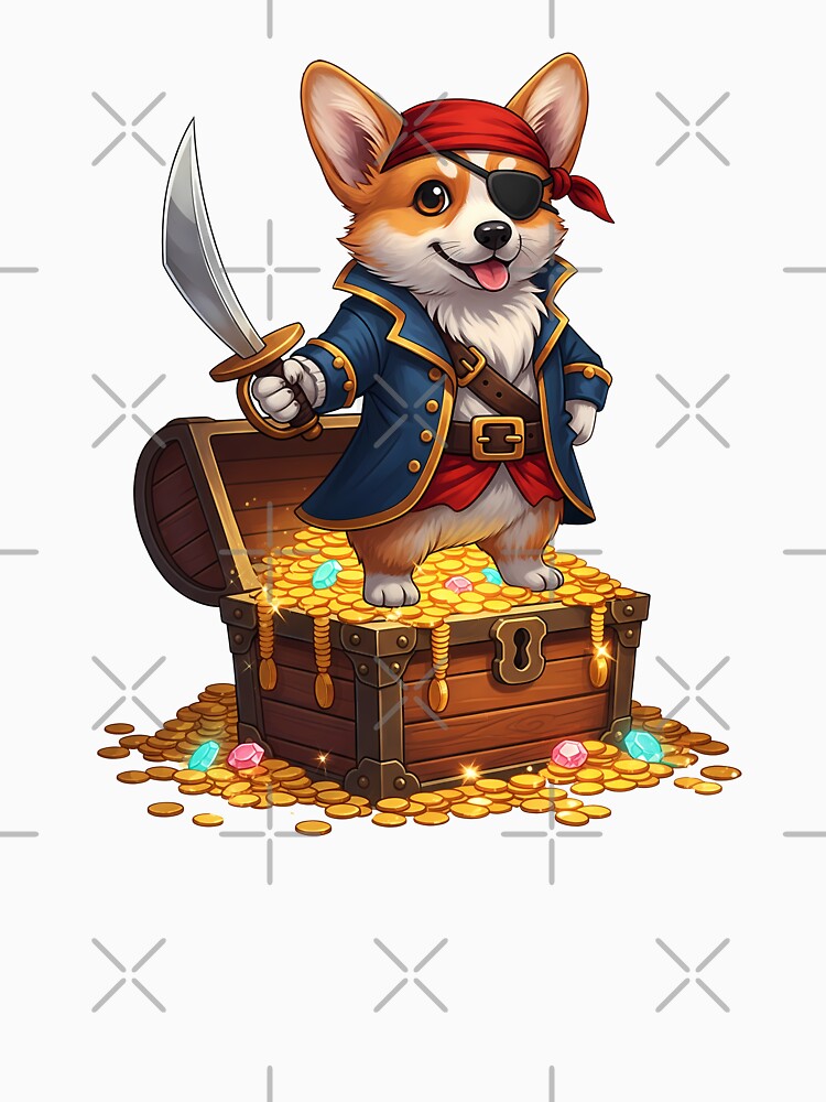 Pirate Corgi Treasure Hunter Adventure by zoughlal