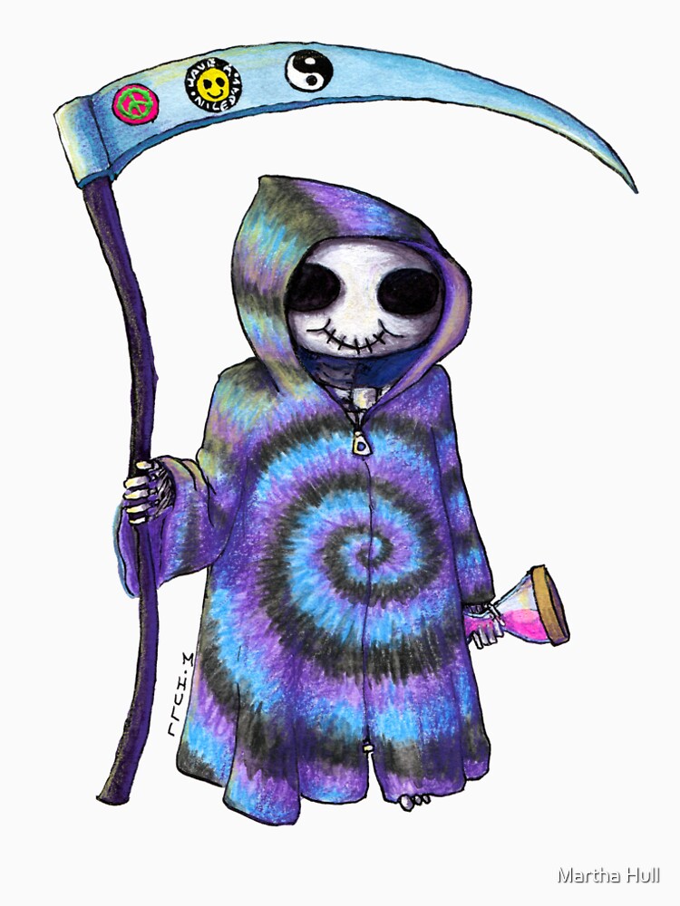 Happy Hippie Tie-dye Grim Reaper by Martha Hull
