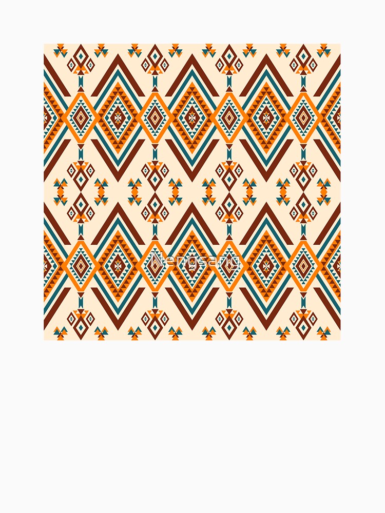 A classic Native Ethnic pattern in orange-yellow tones with brown borders. by Nengsang